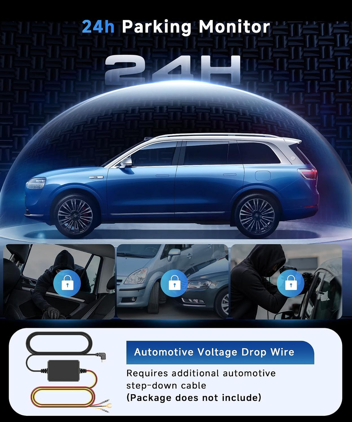 360° Dash Cam Front and Rear Inside Left Right, 4 Channel FHD 1080P Dash Cam for Cars, 3" Dashcams with 64G TF Card 8 IR Night Vision, Loop Recording, G-Sensor, 24H Parking Mode Monitor