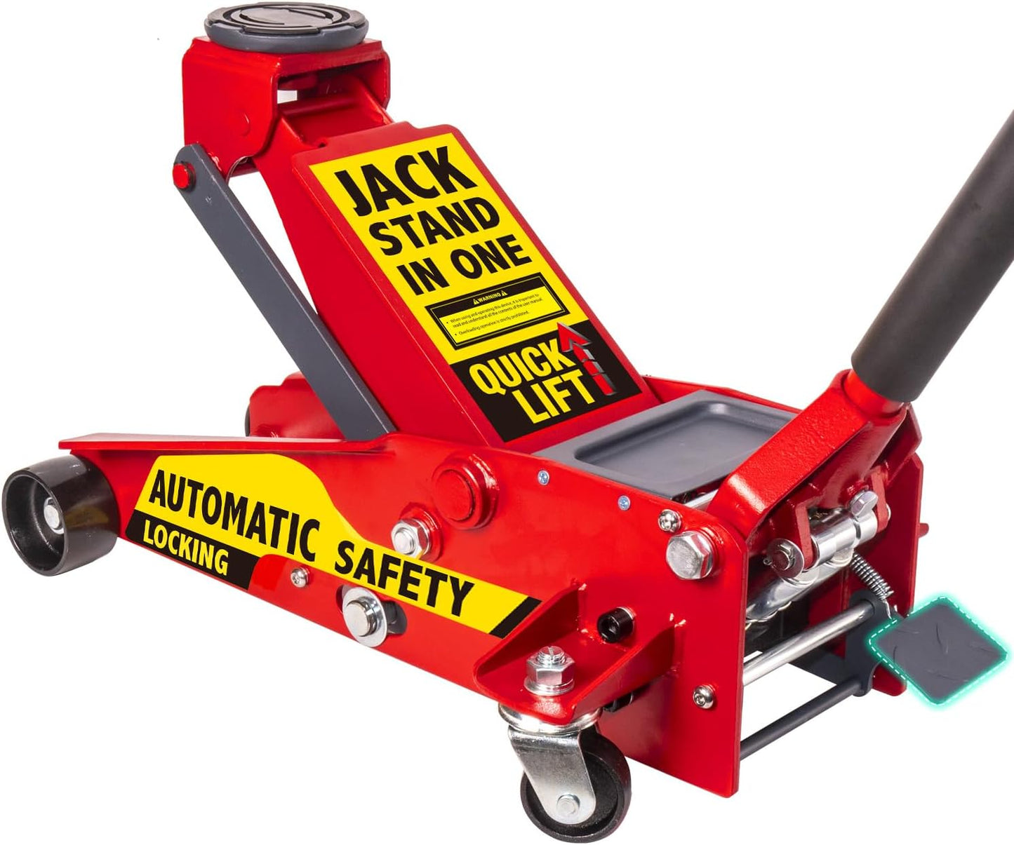 【Upgraded】 Safety Floor Jack System 3.5 Ton (7000 lbs) Automatically Locking After Lifting for Double Safety 2-in-1 Hydraulic Jack with Integrated Jack Stand Quick Lift for Car, SUV, Truck & Garage