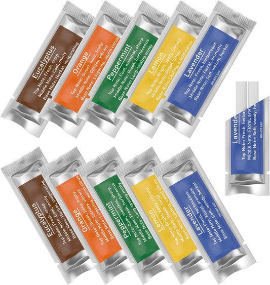 10 Bags Fragranced Car Diffuser Refills for RoyAroma Cars Diffusers Vent Clips, Refillable Car Air Fresheners Scents Diffuser Perfume Essential Oil sticks- Lavender,Lemon,Peppermint,Orange,Eucalyptus