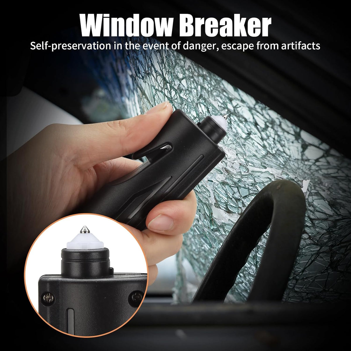 Window Breaker Seatbelt Cutter Car Escape Tool Glass Breaker Car Flashlight