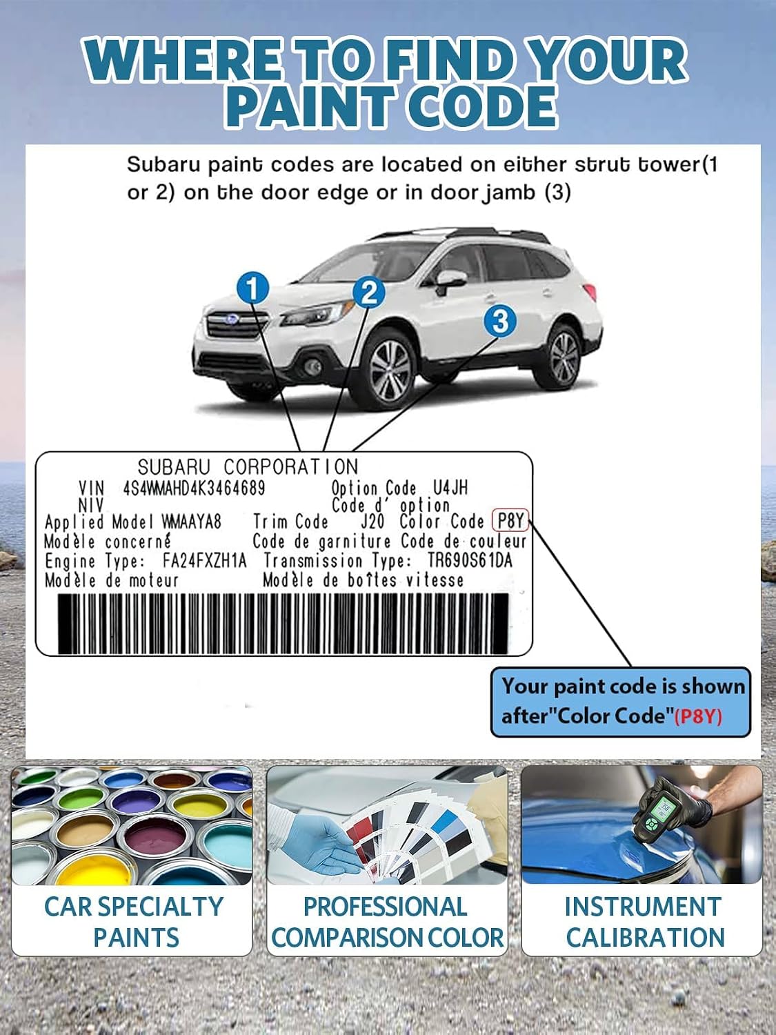 Twilight Blue Metallic(H1Q) Touch Up Paint for Subaru, Color Exact Match Car Paint Scratch Repair Remover Pen Kit Quick & Easy to Fix Vehicle Chips and Automotive Nicks Scuff