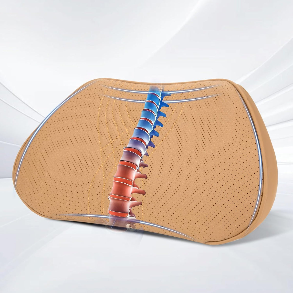 Lumbar Support Pillow for Car Seat, Office, Palomino Brown, 1PC