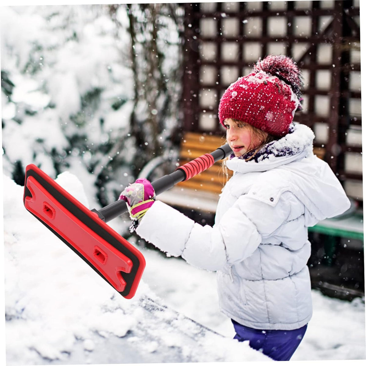 Hemoton Xmas Car Snow Scraper Tool with Ice Scraper, Extendable Snow Brush