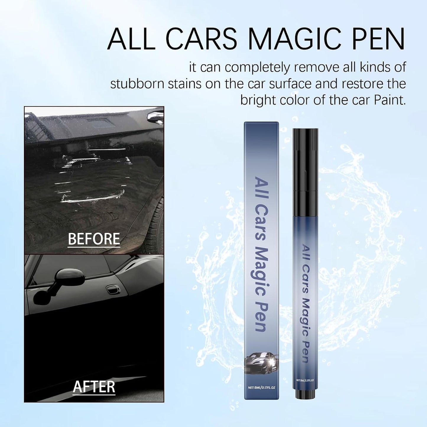 All Car Magic Scratch Repair Pen - Quick & Easy Touch-Up Solution for Minor Scratches, Weather-Resistant and Universal Fit for All Car Models (3pc)