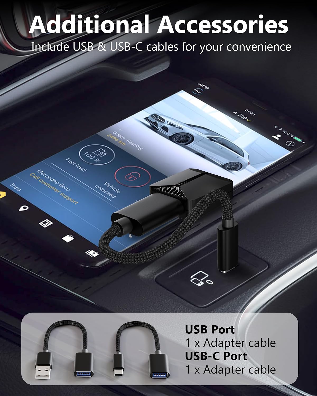 2 in 1 Wireless Carplay Adapter -Android Auto Adapter, 5.4/6GHz for iPhone