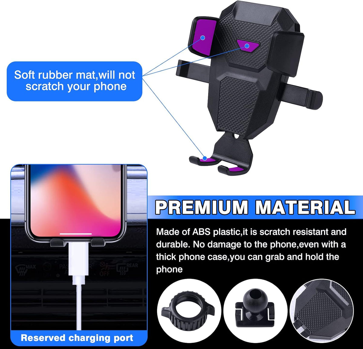 Karltys Car Phone Holder, Honeycomb Dashboard Car Phone Mount Thick Case Friendly, Hands Free Phone Holder for Honda Civic 2022-2025 2026 11th Gen. Interior Accessories
