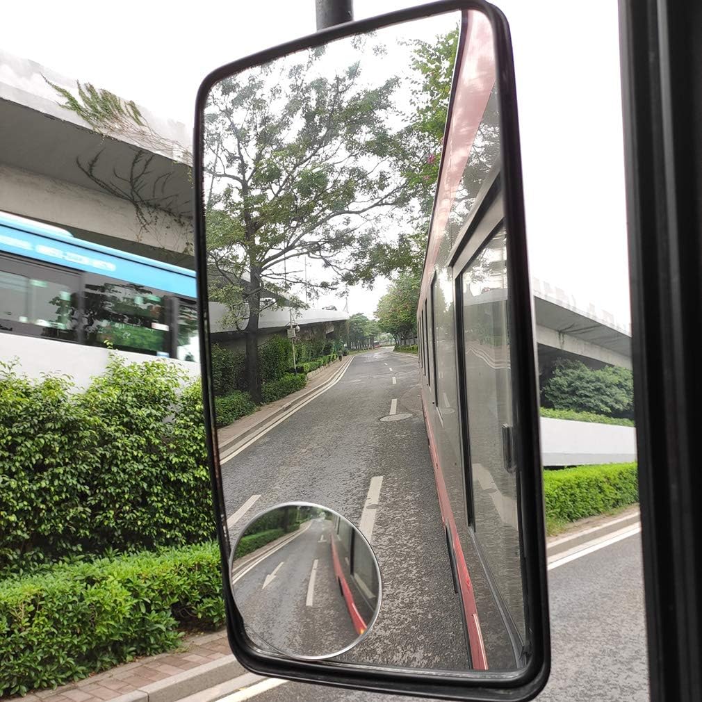 2PCS Large Stick-on Convex Blind Spot Mirror, 3.75" HD Glass Big Round Convex Rear View Mirror, Strong Adhesive for Car, Van, SUV and Trucks (3-3/4"(95mm), Frameless)
