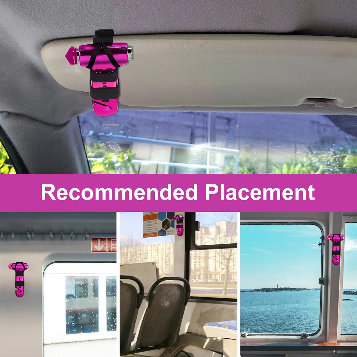 Window Breaker, Emergency Escape Hammer, 3-in-1 Window Breaker & Seat Belt Cutter, Window Glass Breaker, Car Safety Tool for Vehicle, Office, Home