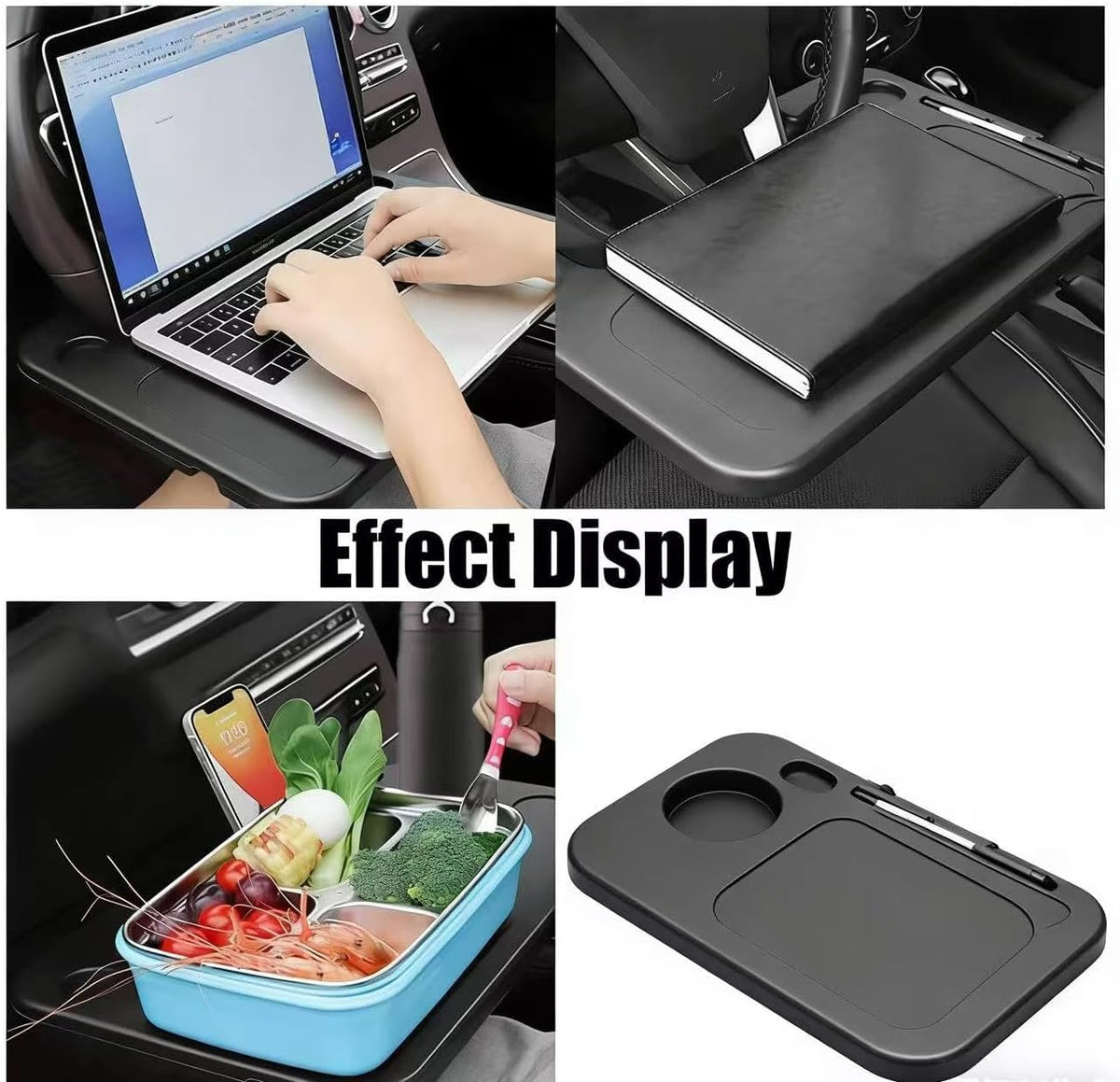 Steering Wheel Tray for Ford Explorer 2020-2025, Portable Auto Laptop Desk Mount Eating Table Driver Food Holder Seat Hook On Accessories