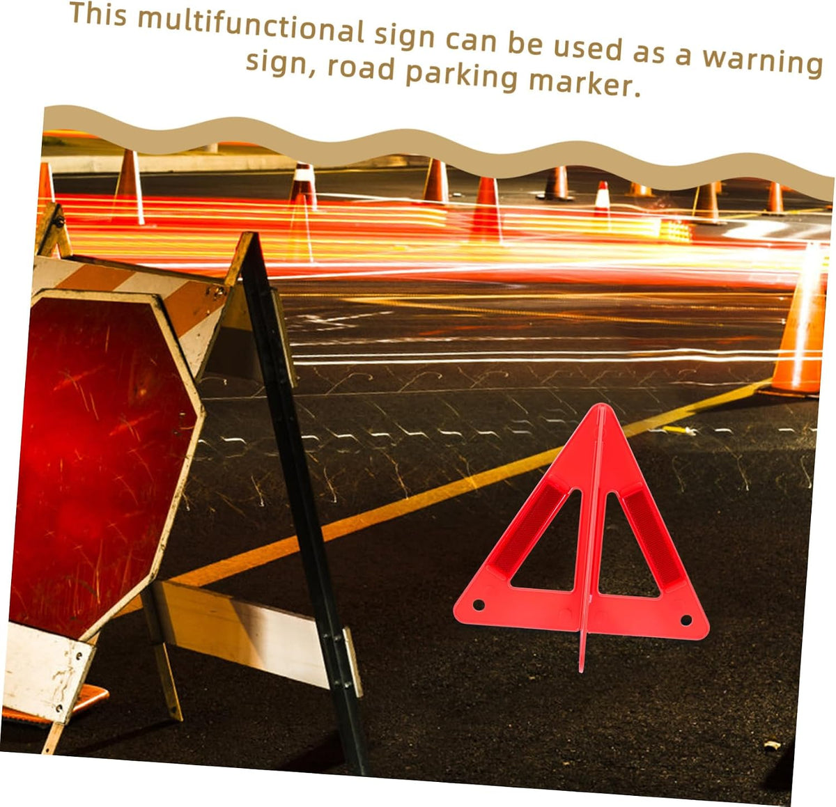 Emergency Triangle Reflective PVC Folding Roadside Warning Sign