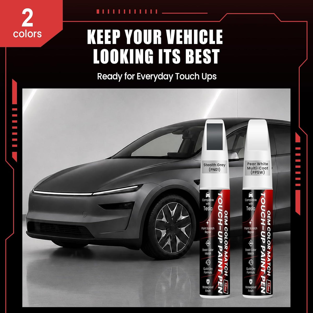 Stealth Grey (PN01) Touch Up Paint Compatible with Model Y/3/YL/X/S