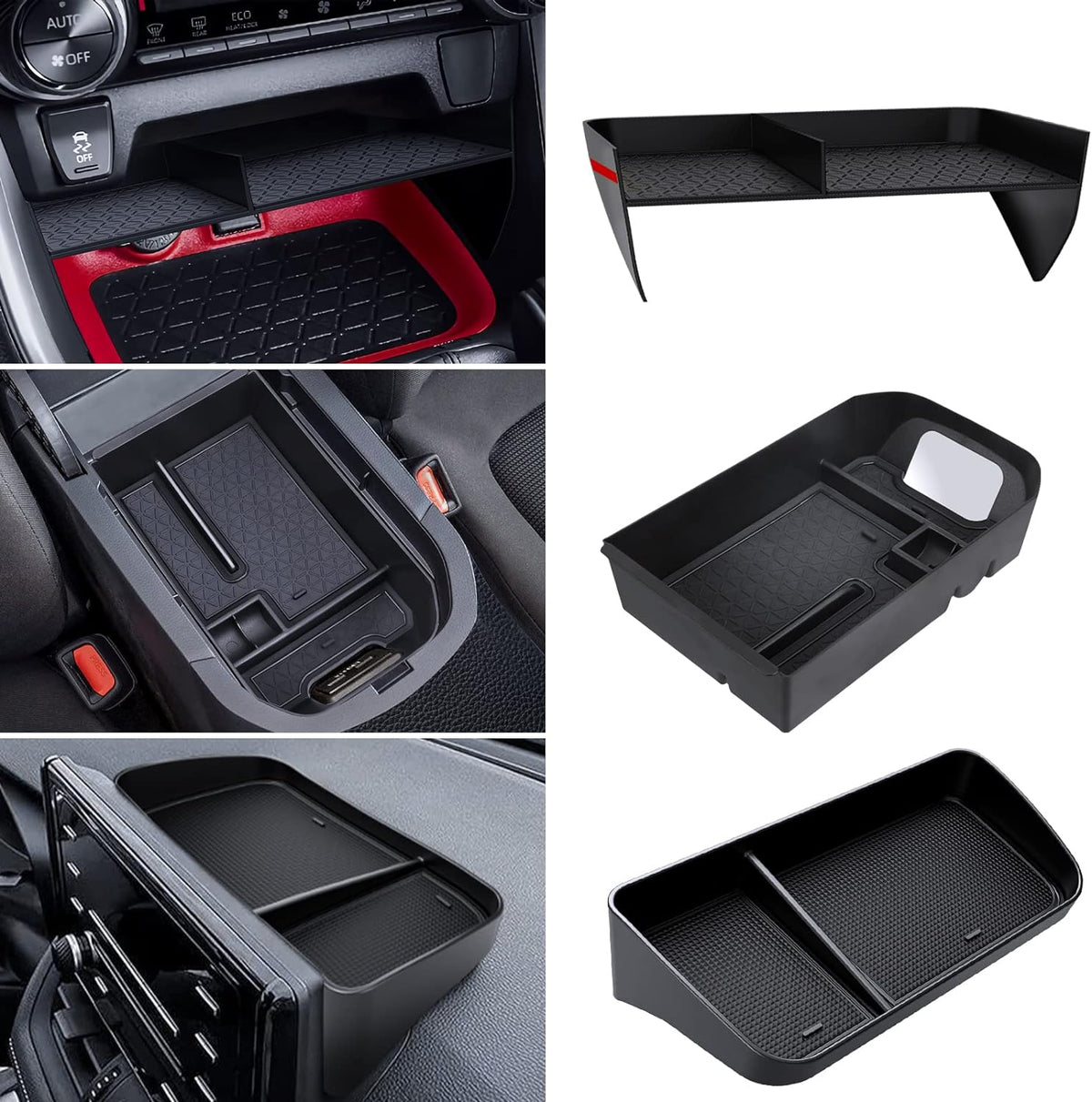 DIAMOOKY 3PCS Center Console Organizer for Toyota RAV4 2019-2025