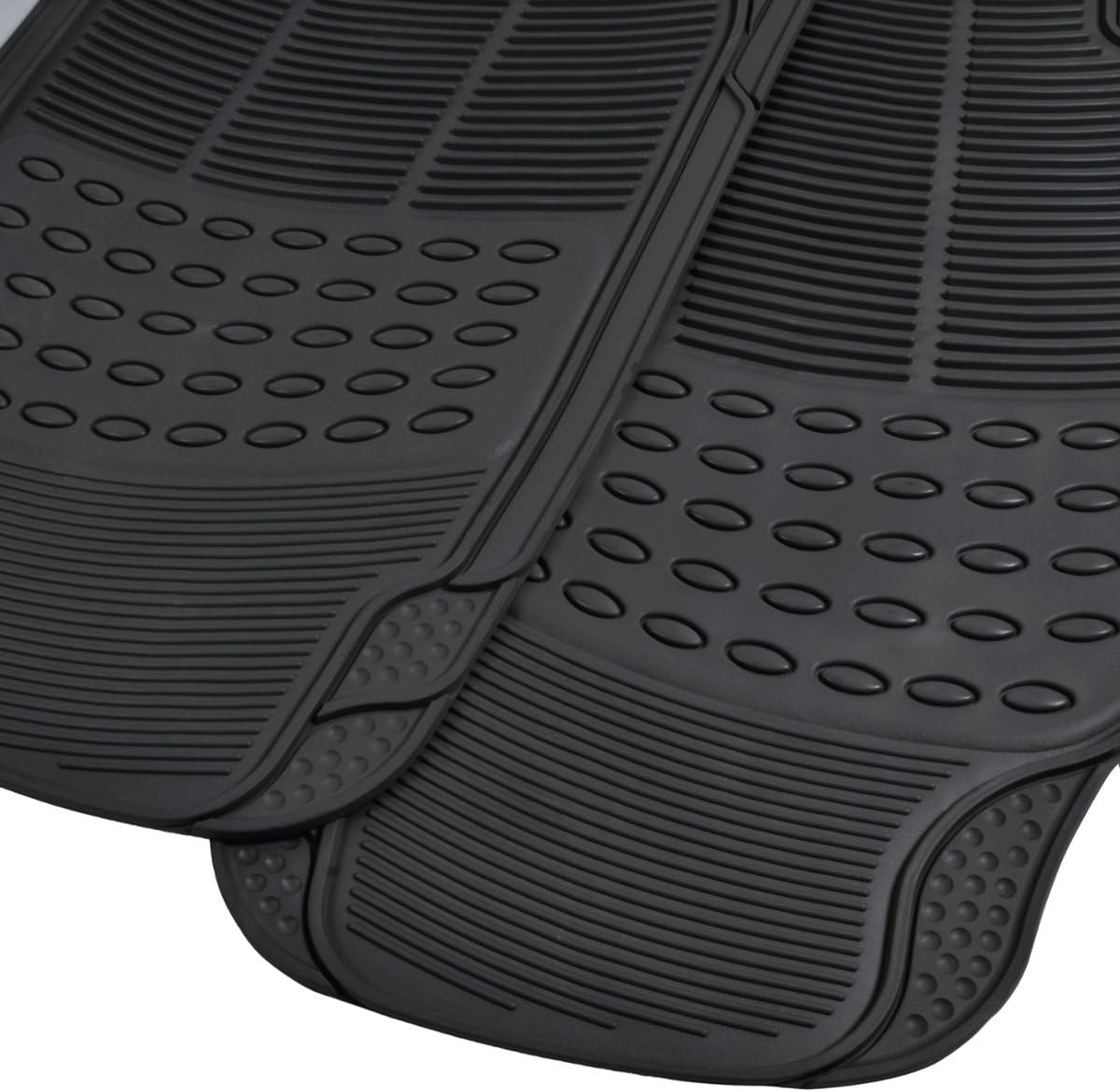 FlexTough Contour Liners - Deep Dish Heavy Duty Rubber Floor Mats for Car SUV Truck & Van - All Weather Protection - Odorless (Original)