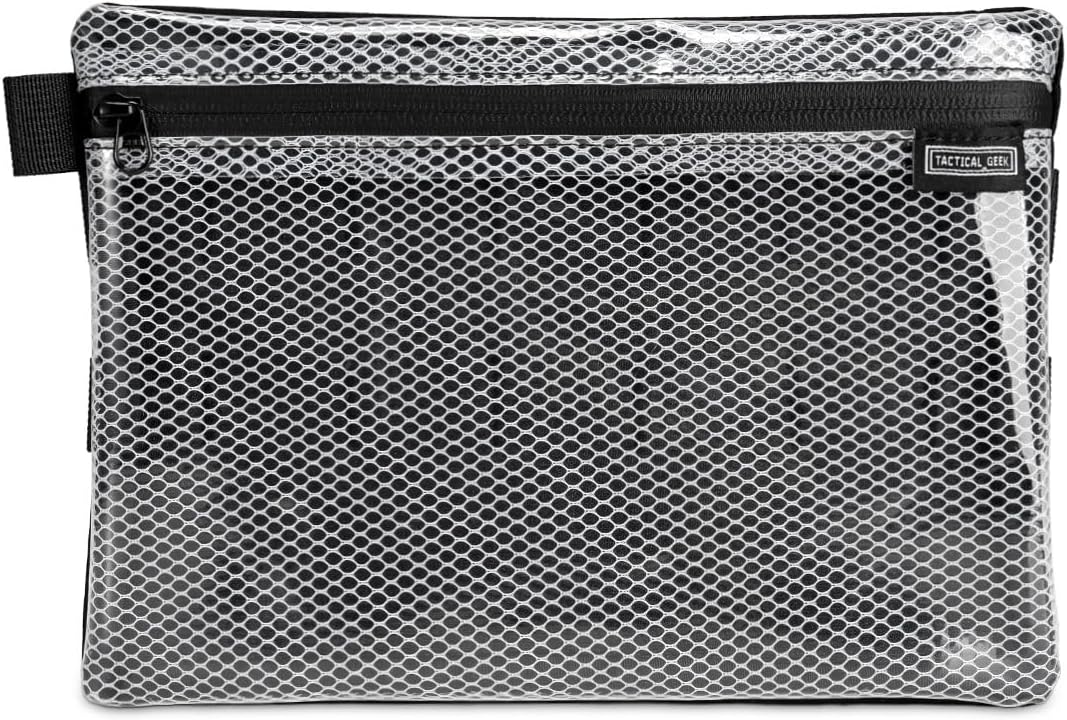 TACTICAL_GEEK Storage A10 EDC Mesh Pouch, Lightweight Travel Carry Bag, Portable Waterproof Organize Nylon Pouches, Multi-Purpose Utility Zipper Bags for Daily Organization Storage