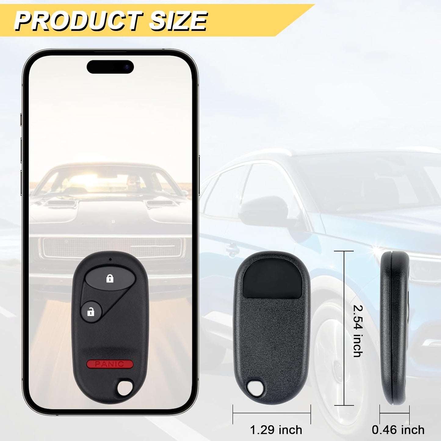 Vurkcy Keyless Entry Remote Car Key Fob fits Honda Pilot 2003 2004 2005 2006 2007/ Honda Civic EX LX DX 2001 2002 2003 2004 2005, Replacement for NHVWB1U523, NHVWB1U521 (Single)