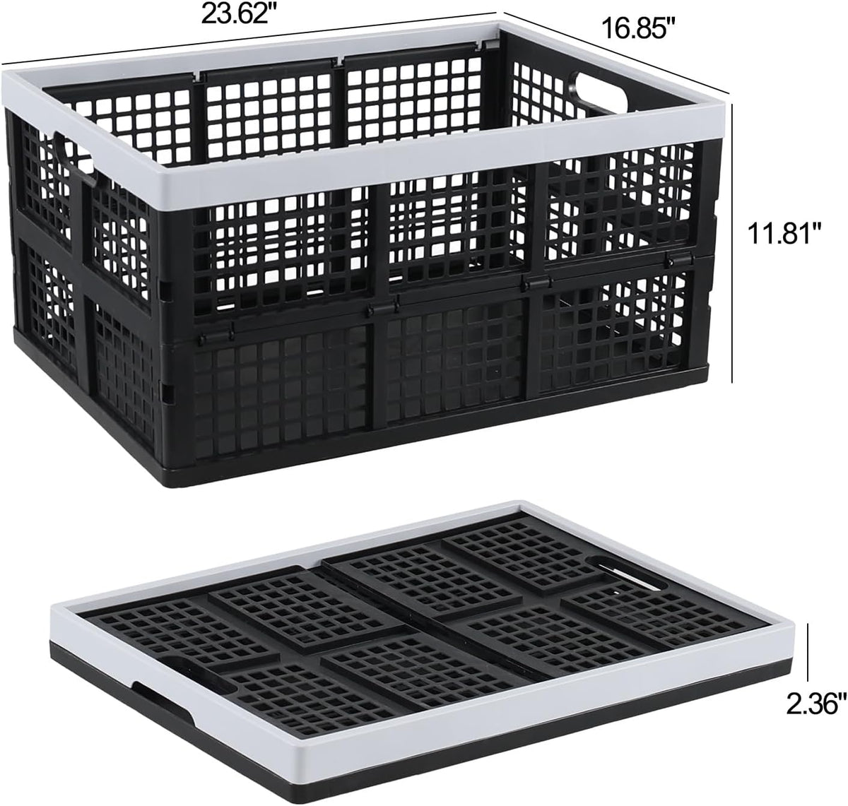 66 L 4 Packs Large Collapsible Storage Crate, Folding Crates