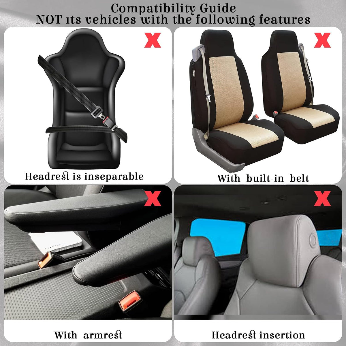 Woanger 47 Car Seat Cover Full Set Car Accessories for Women, Mint Green