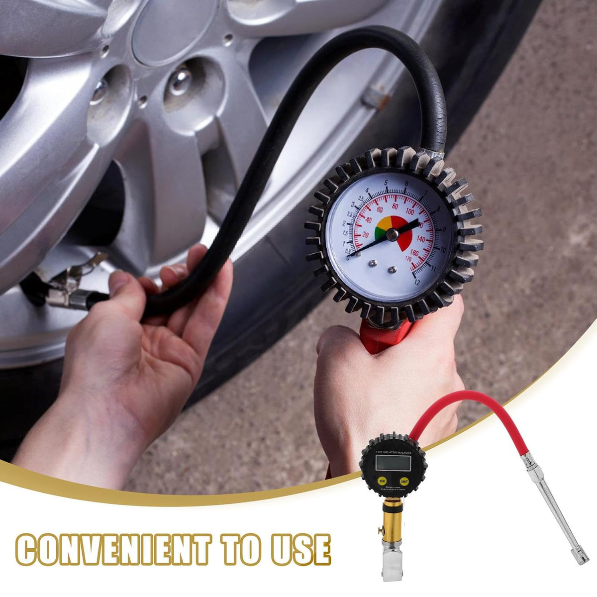 Digital Tire Air Pressure Gauge 0 to 200 Psi for Drivers