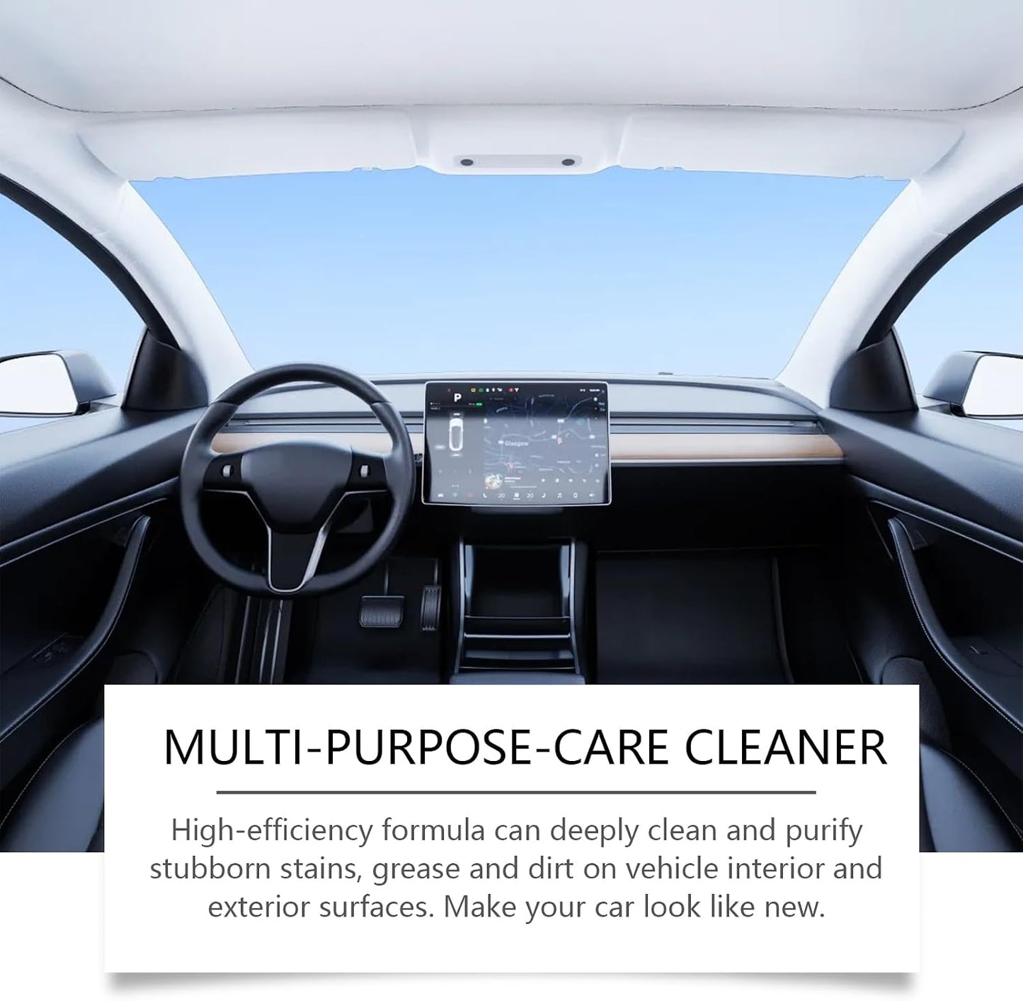 Auto Parts Multi-Purpose Foam Cleaner,Household Car Interior Maintenance Decontamination Solution for Leather, Plastic, Fabric Seats & Dashboards | Quick Stain Remover | Fresh Lemon Scent | 4 Oz