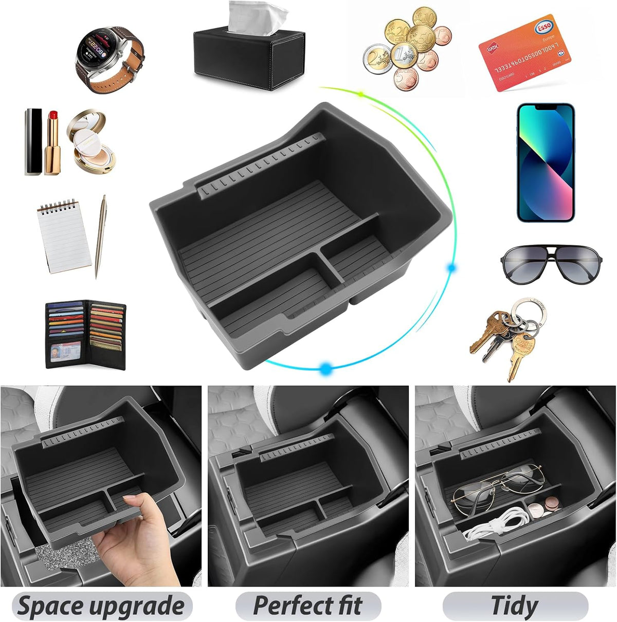 SKTU for 2025 2026 Subaru Forester Accessories Center Console Organizer for 2025 2026 Subaru Forester (Base/Premium/Sport/Limited/Touring) Console Tray 2025 2026 Forester ABS Middle Console Organizer