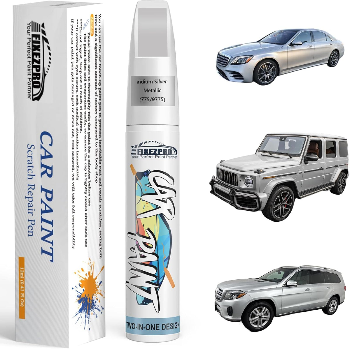 775/9775 Iridium Silver Metallic Touch Up Paint for Mercedes-Benz