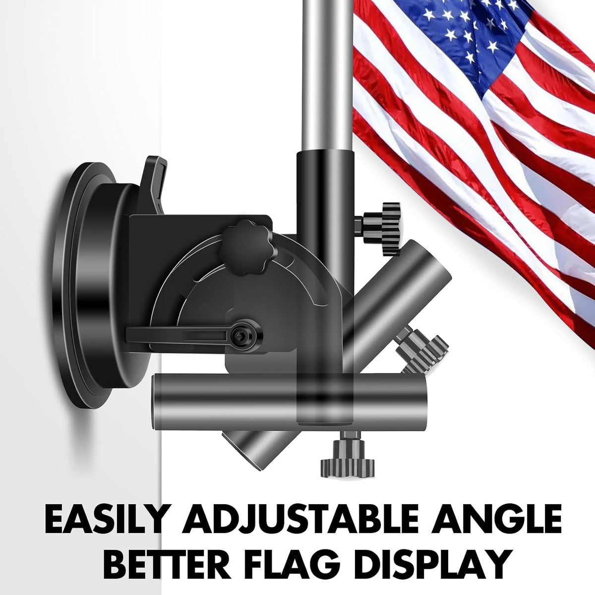 ESUDNT RV Suction Cup Flag Holder, RV Flag Pole Mount with Angle Adjustable, Heavy-Duty Suction Cup for RV, Camper, Trailer