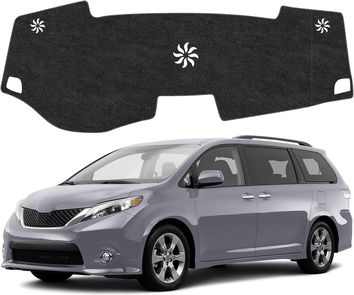 Dash Cover Mat Compatible with Toyota Sienna 2015-2020 Non-Slip Dashboard Cover Mat Sunshade UV Rays Protector Interior Accessories