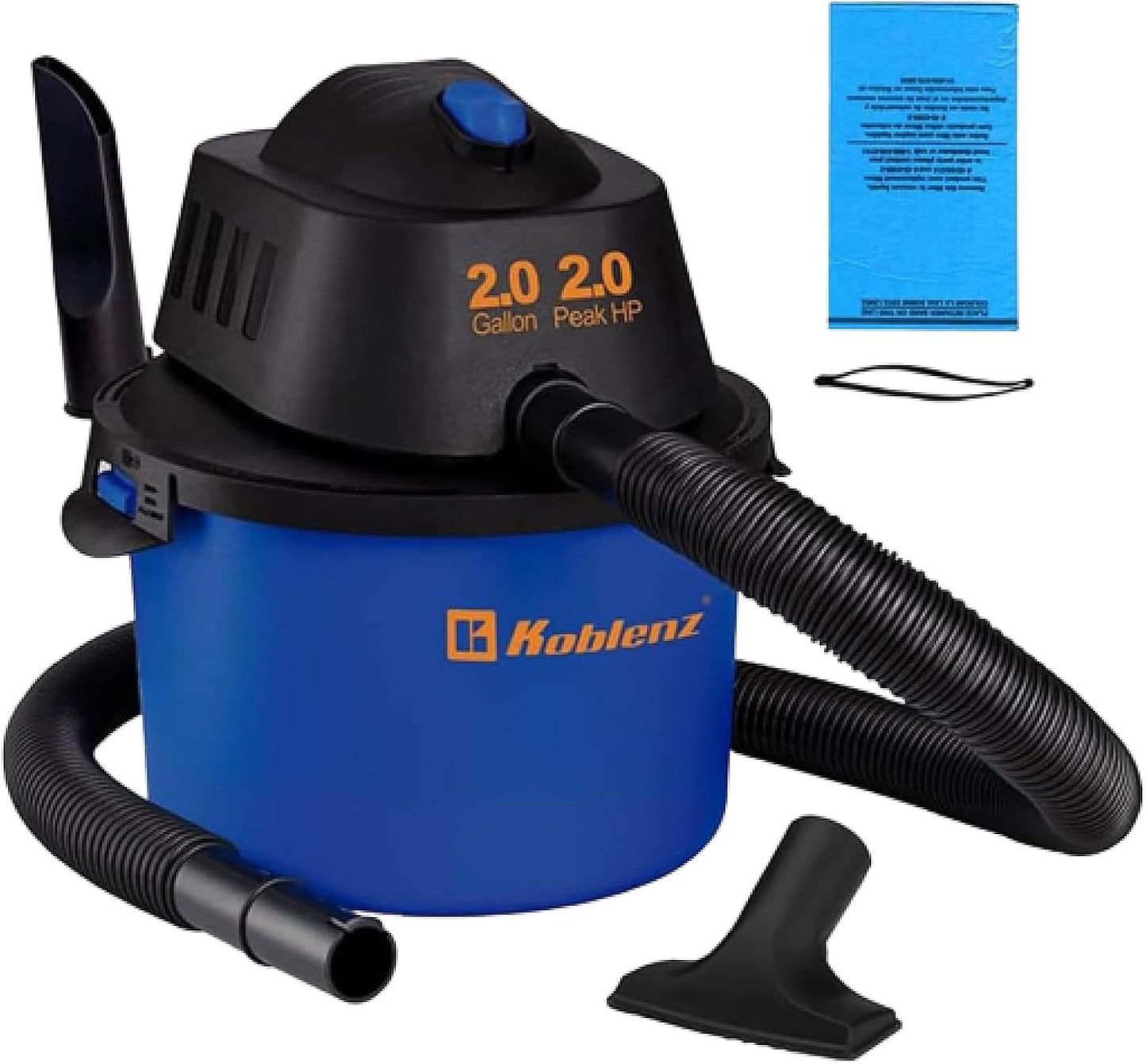 Koblenz WD-2L Wet Dry Vacuum Cleaner, Home Car Garage Workshop, 2.0 PHP