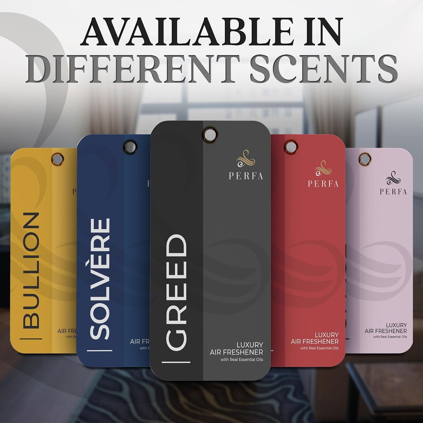 3PCS Greed Disposable Air Fresheners for Men | Long Lasting Car Air Freshener with Greed Fragrance | Lasts for 2 Weeks | Strong Car Perfume with Odor Eliminating Technology | by Perfa