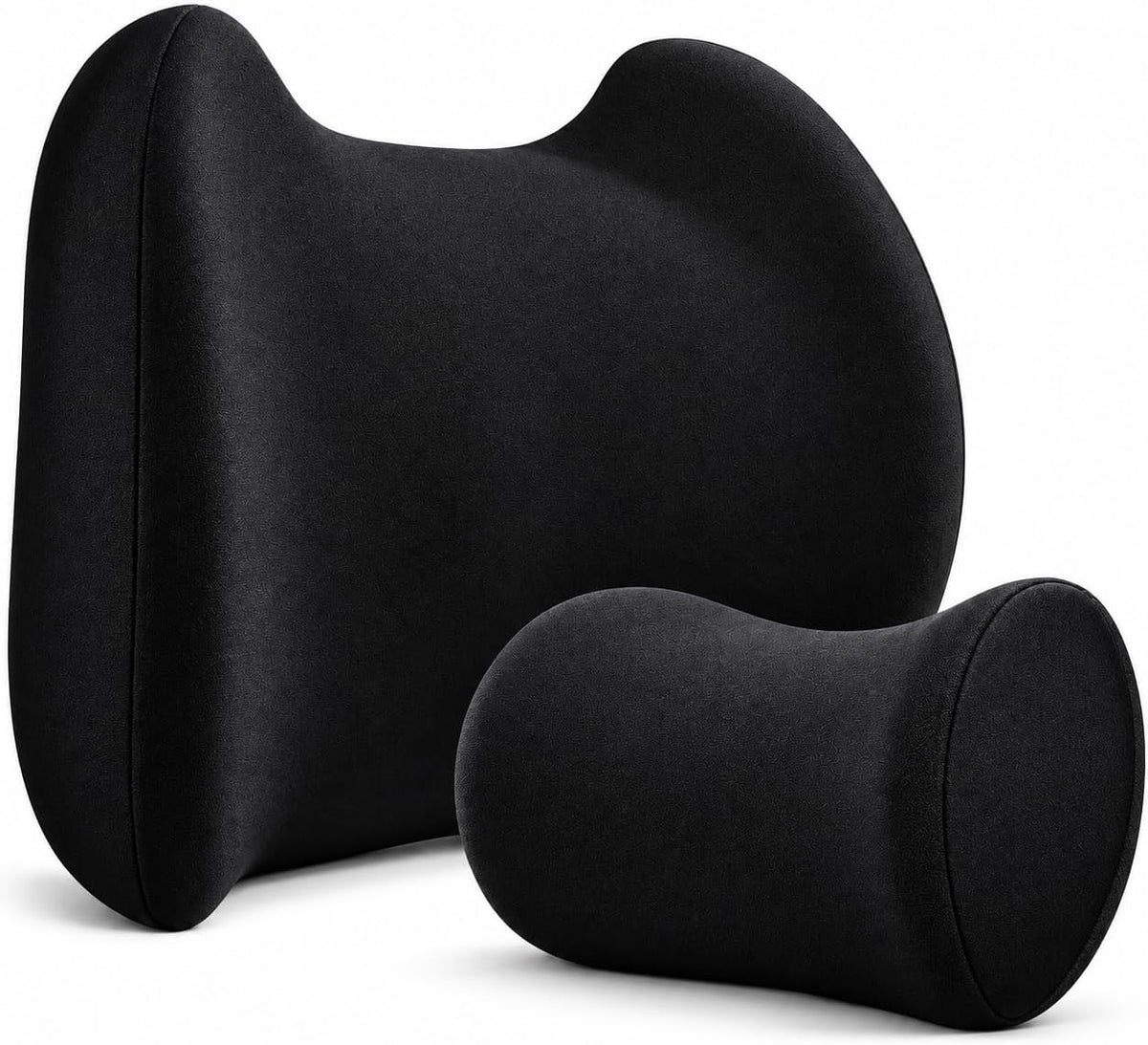 Lumbar & Neck Support Pillow Kit - Beige - Back & Neck Support Pillow for Car & Office Chair - Memory Foam Pillow - Ergonomic Pillow for Neck & Back Pain Relief