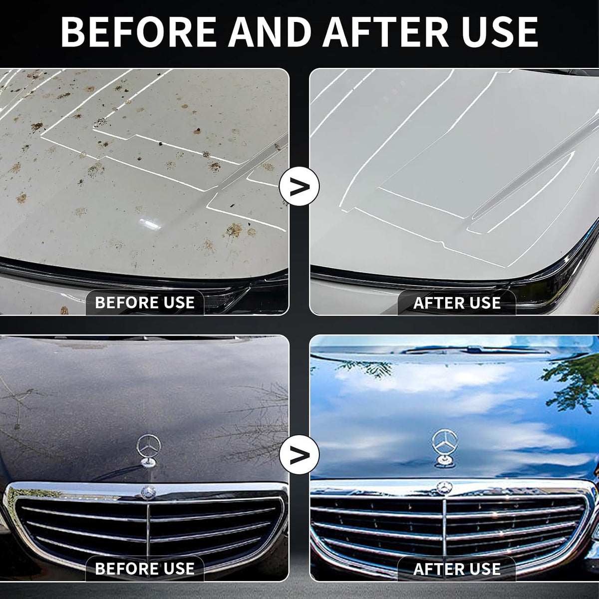 Car Coating Spray, SOPAMI 3-in-1 High Gloss Polish Scratch Remover, Waterless Car Wax Spray for Shine Protection, Nano Hydrophobic Quick Detailer for Paint, Glass, Plastic Metal Surfaces