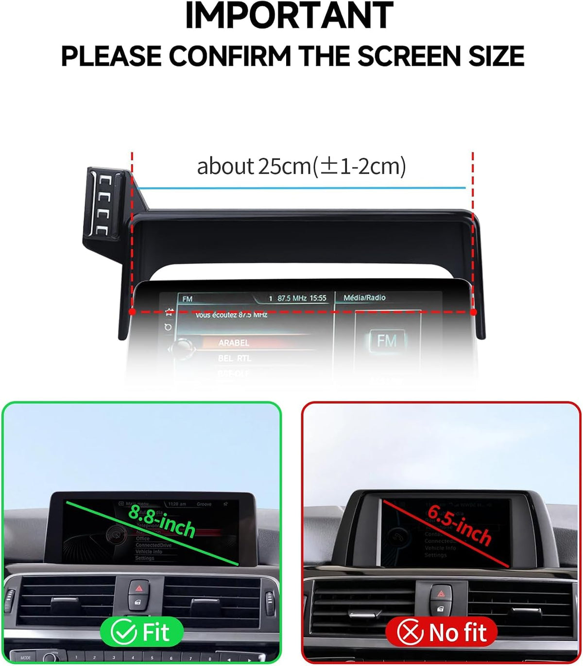 Qi2.2 25W Wireless Charger Car Phone Mount for BMW 2/3/4 Series 8.8" Screen