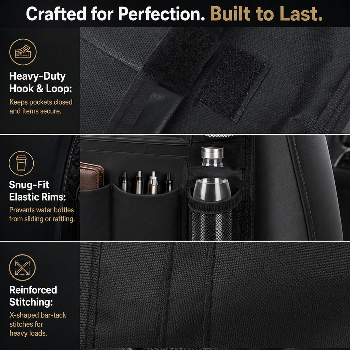 Backseat Car Organizer Universal Seat Back Storage Protector 2 Pack