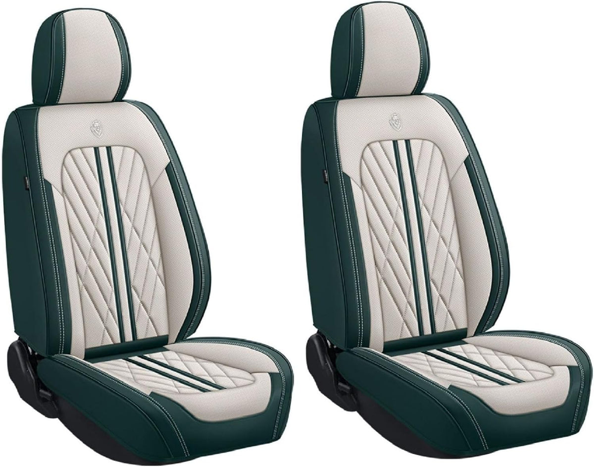 Premium Nappa Leatherette Car Seat Cover Set Custom Fit for Honda CR-V CRV 2000-2023 2024 2025 2026 Water-Proof Breathable Faux Leather Seat Cushion Protectors (Full Set 5 Seats,Beige Green)