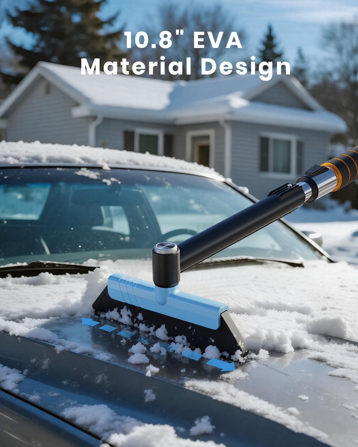 helloleiboo 43.7" Extendable Ice Scraper for Car Windshield, Blue