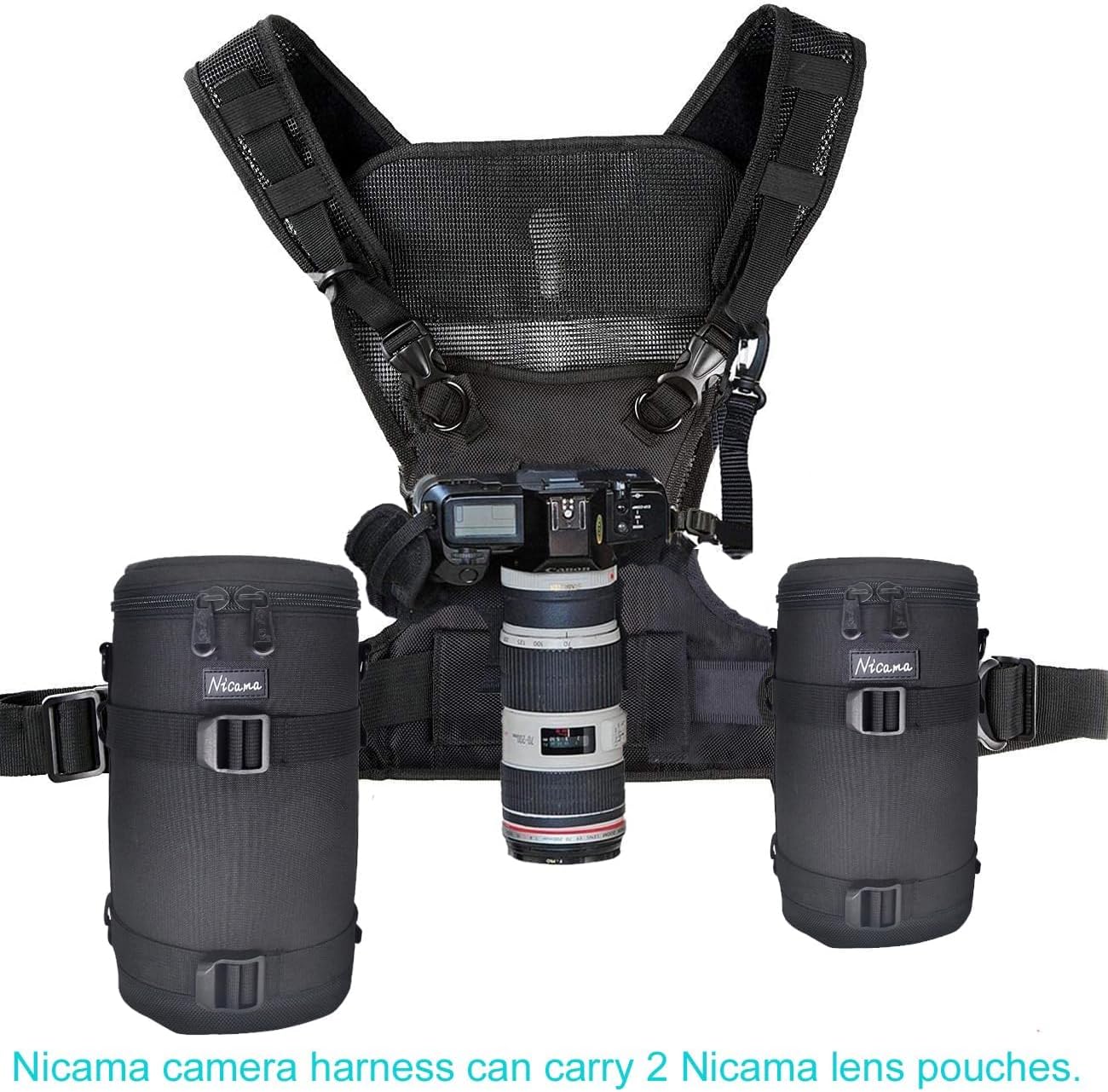 Nicama S-VEST Camera Carrying Chest Harness Vest System with Secure Strap for 1 Camera Canon Nikon Sony Panasonic Olympus Fuji
