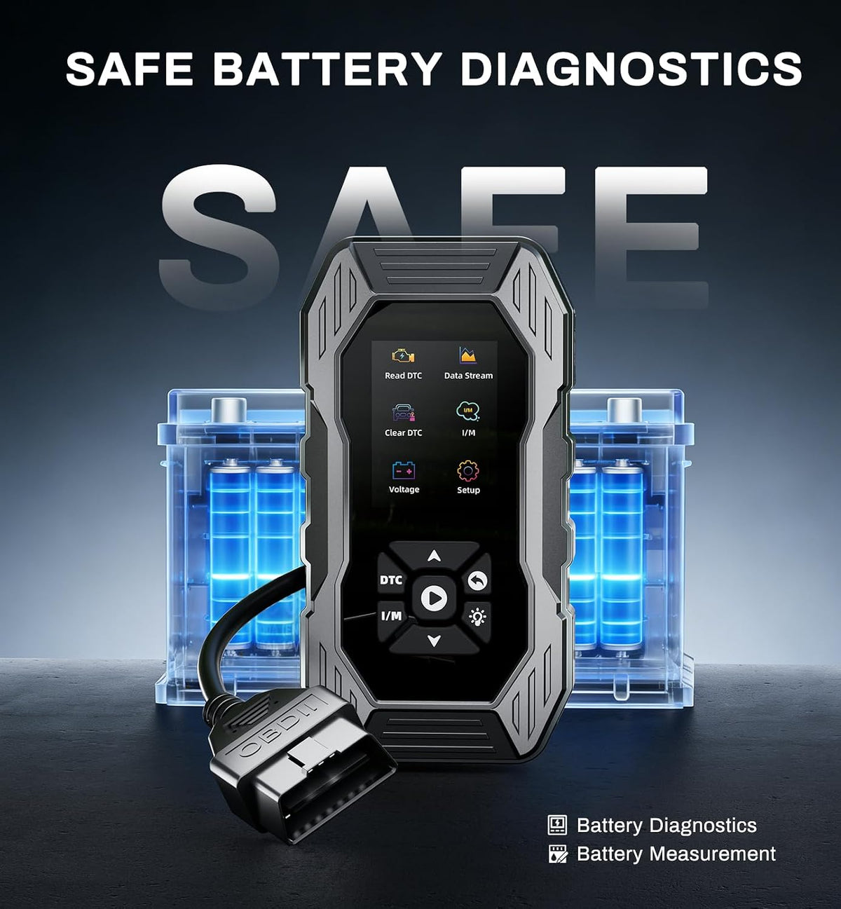 5000A Jump Starter with OBD2 Scanner, 0V Force Start, All Gas & 10L Diesel