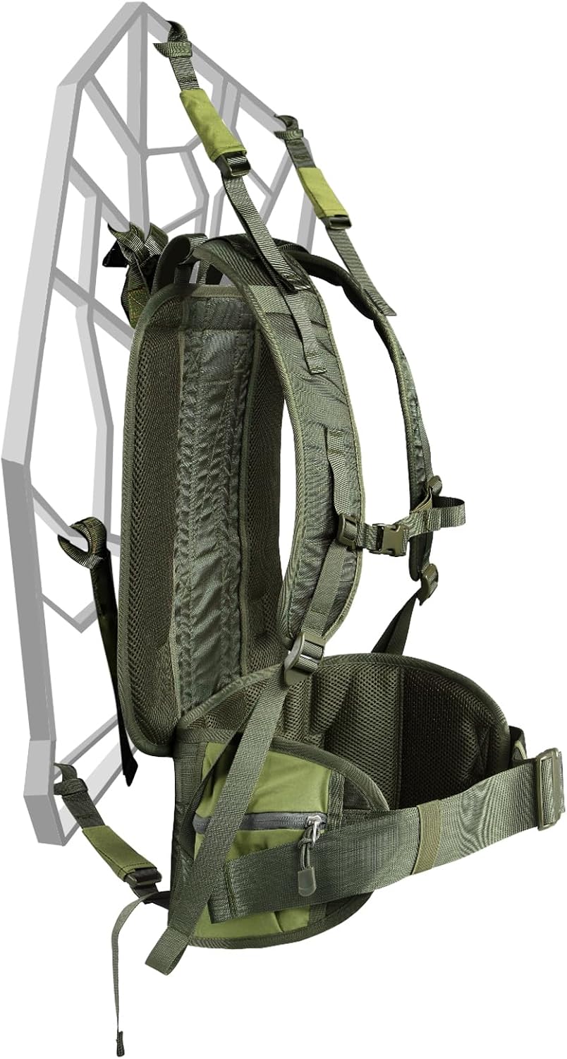 skiguard Universal Tree Stand Carrier: Lightweight Tree Stand Transport System Harness, Adjustable Treestand Carry Backpack Straps, Comfortable Padded Back Pack Straps, Fits Most Tree Stands