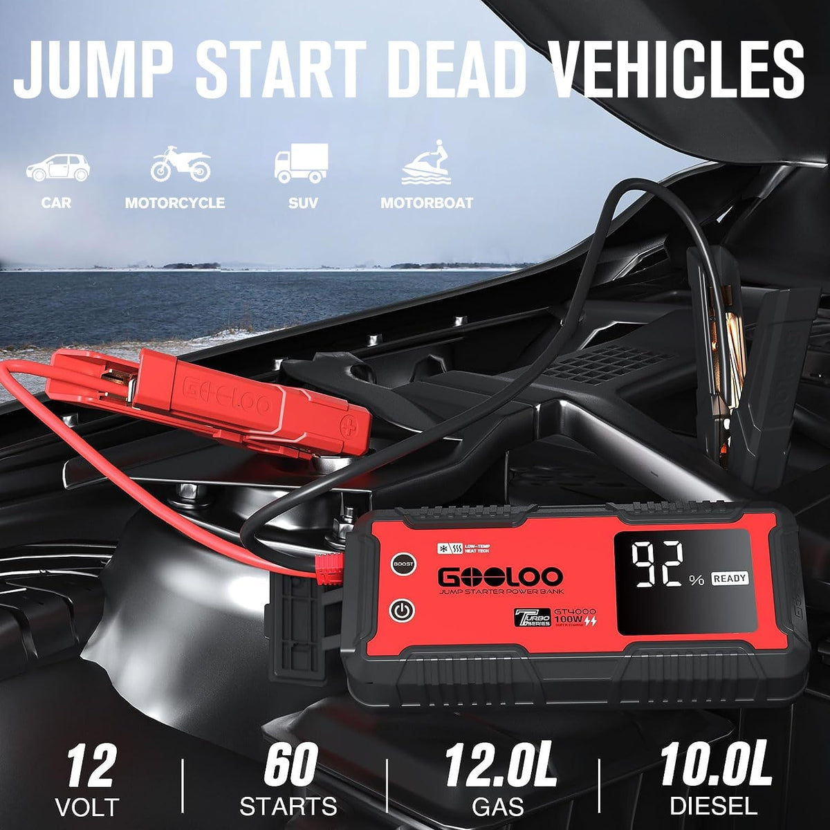 GOOLOO GT4000 Arctic Jump Starter with -40°F Battery Preheat Technology