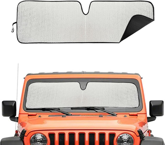 Windshield Sun Shade for Jeep,Windshield Sunshade for Wrangler TJ JK JL1997-2024,Sun Shade Windshield Cover for Jeep,UV Ray & Heat Block Windshield Shades