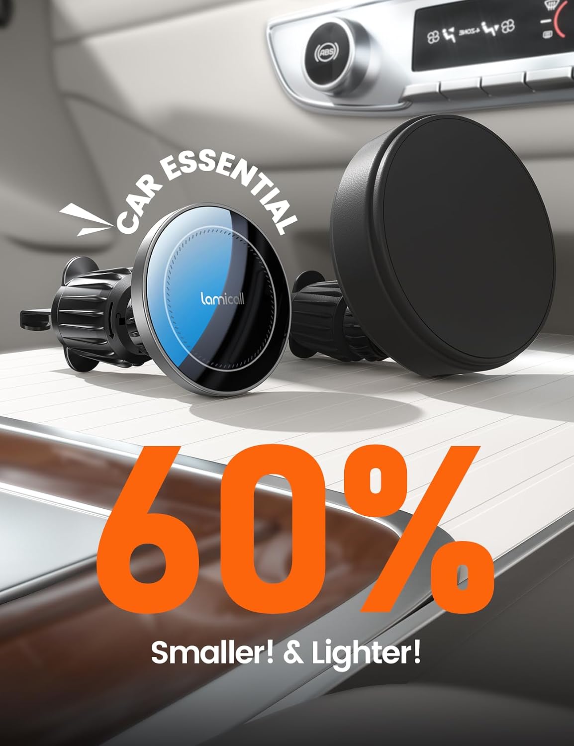 Lamicall 15W for MagSafe Car Mount Charger Vent Dashboard 360° for iPhone