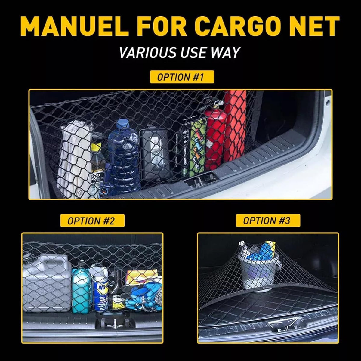 for Mazda CX-5 CX5 Envelope Style Truck Bed Cargo Net - Fits 2013-2024 2025 2026 CX5 Accessories Cargo Net for Pickup Truck Bed - Heavy Duty Carabiners