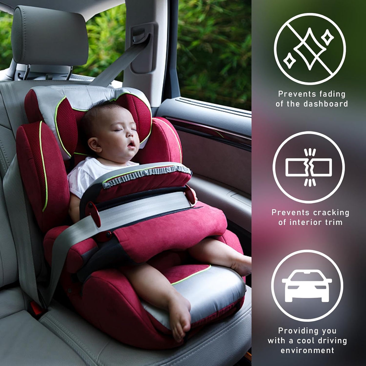 Ziciner Car Windshield Snow Cover, 76'' x 49.6'' Magnetic Front Windshield Cover with 4 Layers Protection, Auto Snow, Ice, Sun, Frost Defense, Universal Winter Exterior Accessories