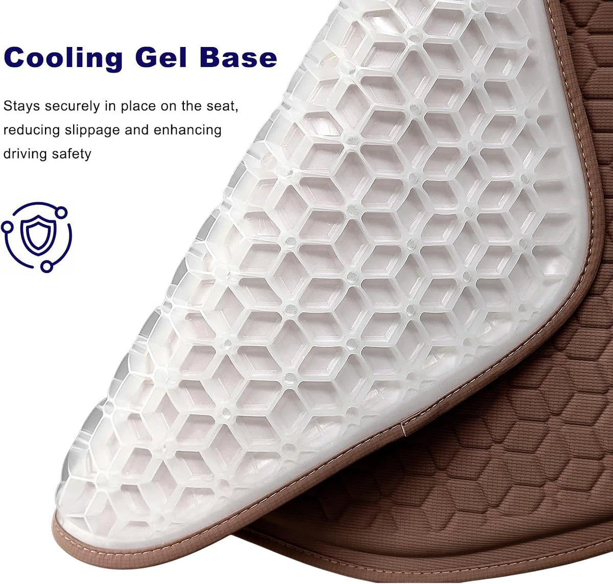 Gel Car Seat Cushion, Non-Slip Front Seat Bottom Cushion Pad, Brown