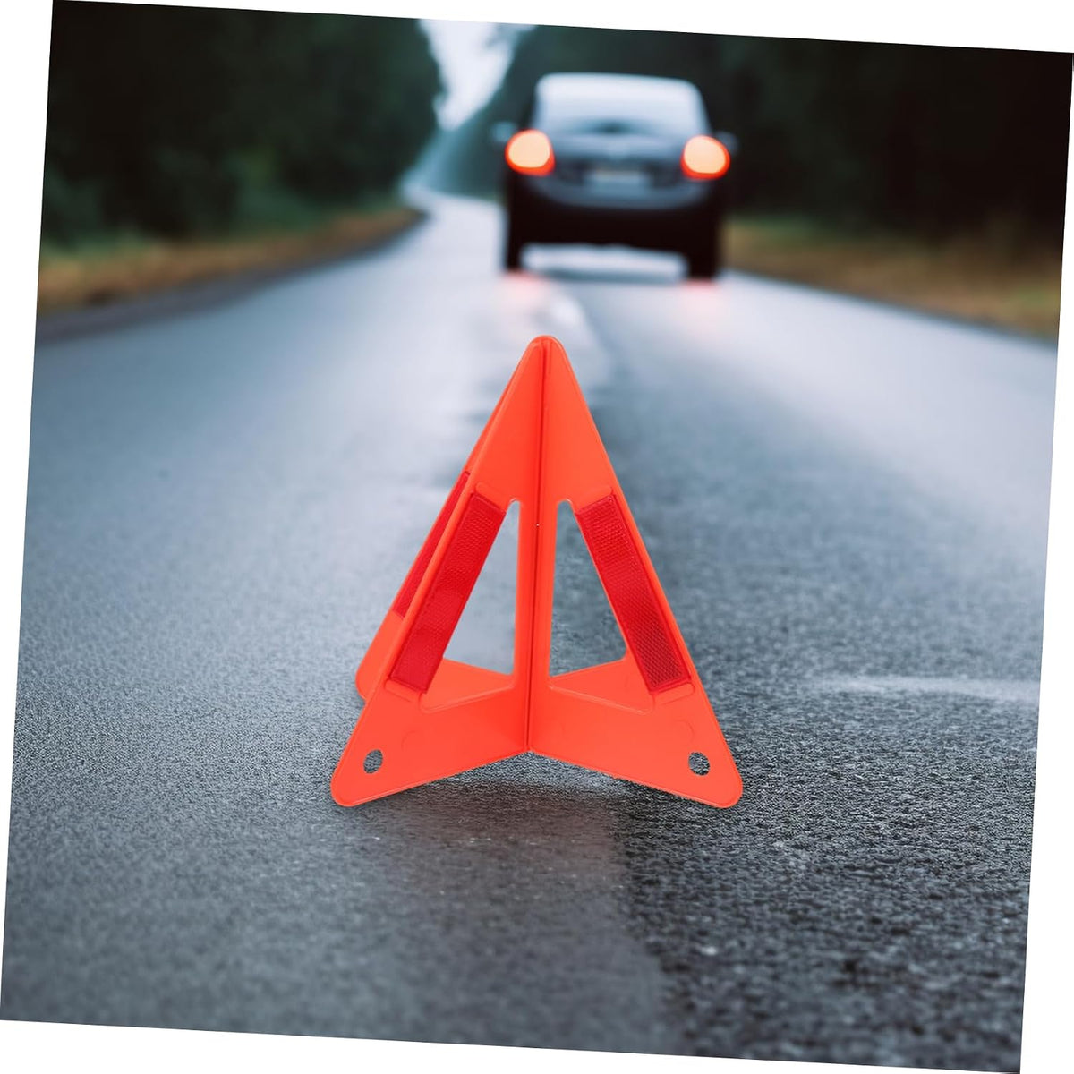 Mobestech Reflective Road Warning Triangle Plastic Safety Sign for Cars
