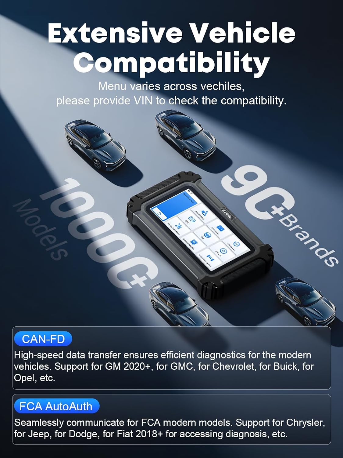 XTOOL D6 Full System OBD2 Scanner Diagnostic Tool with Lifetime Free Update