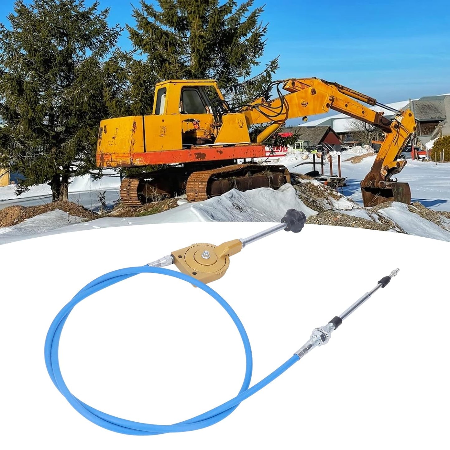 2m Throttle Cable PU Stainless Steel Weather Manual Accelerator Cable for Excavator Mixer, Quick Response PU Sheath Throttle Controller Motor Cable Powersports Levers