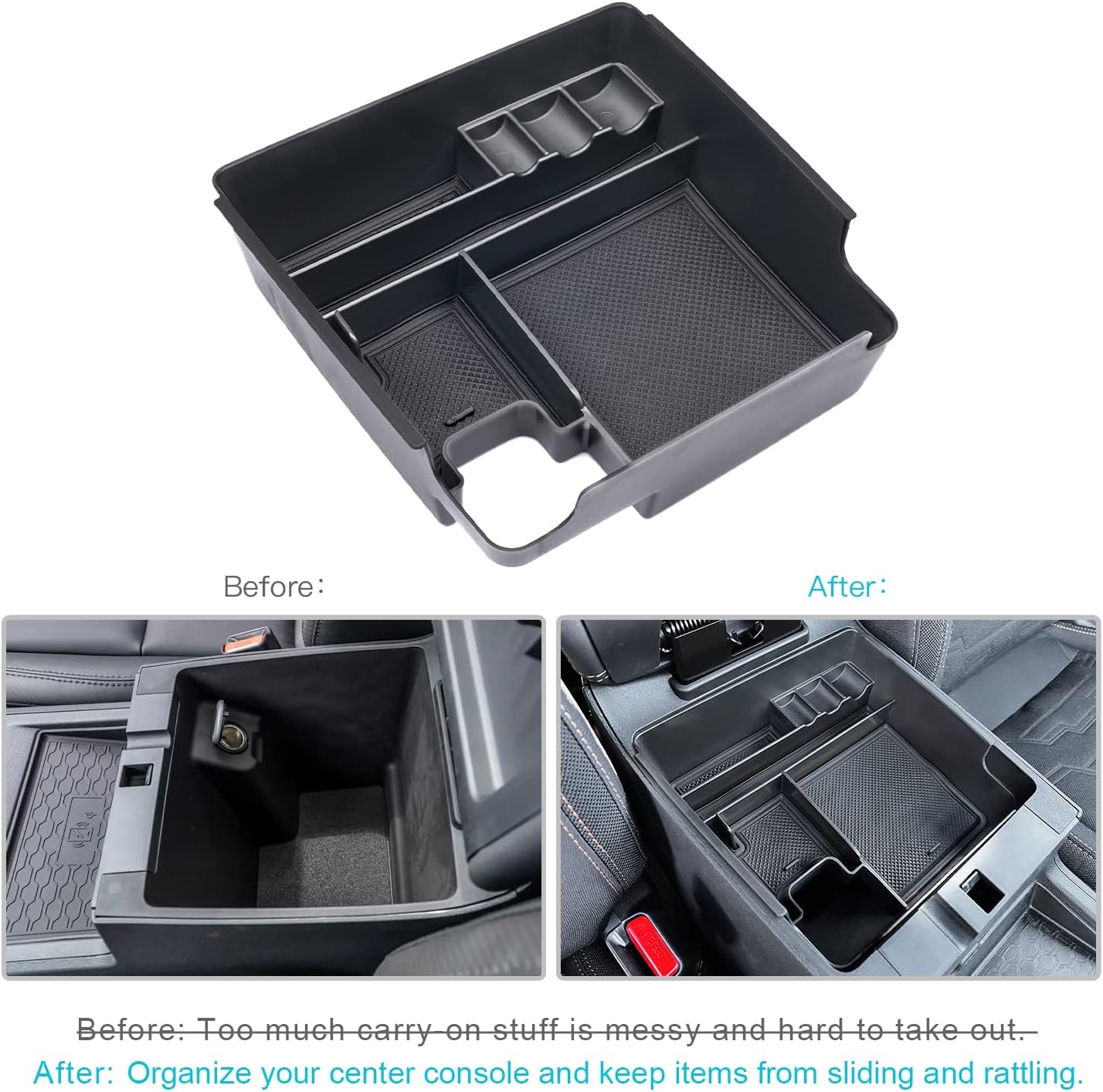 CDEFG for 2022 2023 2024 2025 2026 Nissan Frontier Center Console Organizer | for 2026 2025 Nissan Frontier Armrest Storage Box 2022-2025 2026 Frontier Pickup Truck Accessories Middle Console Tray