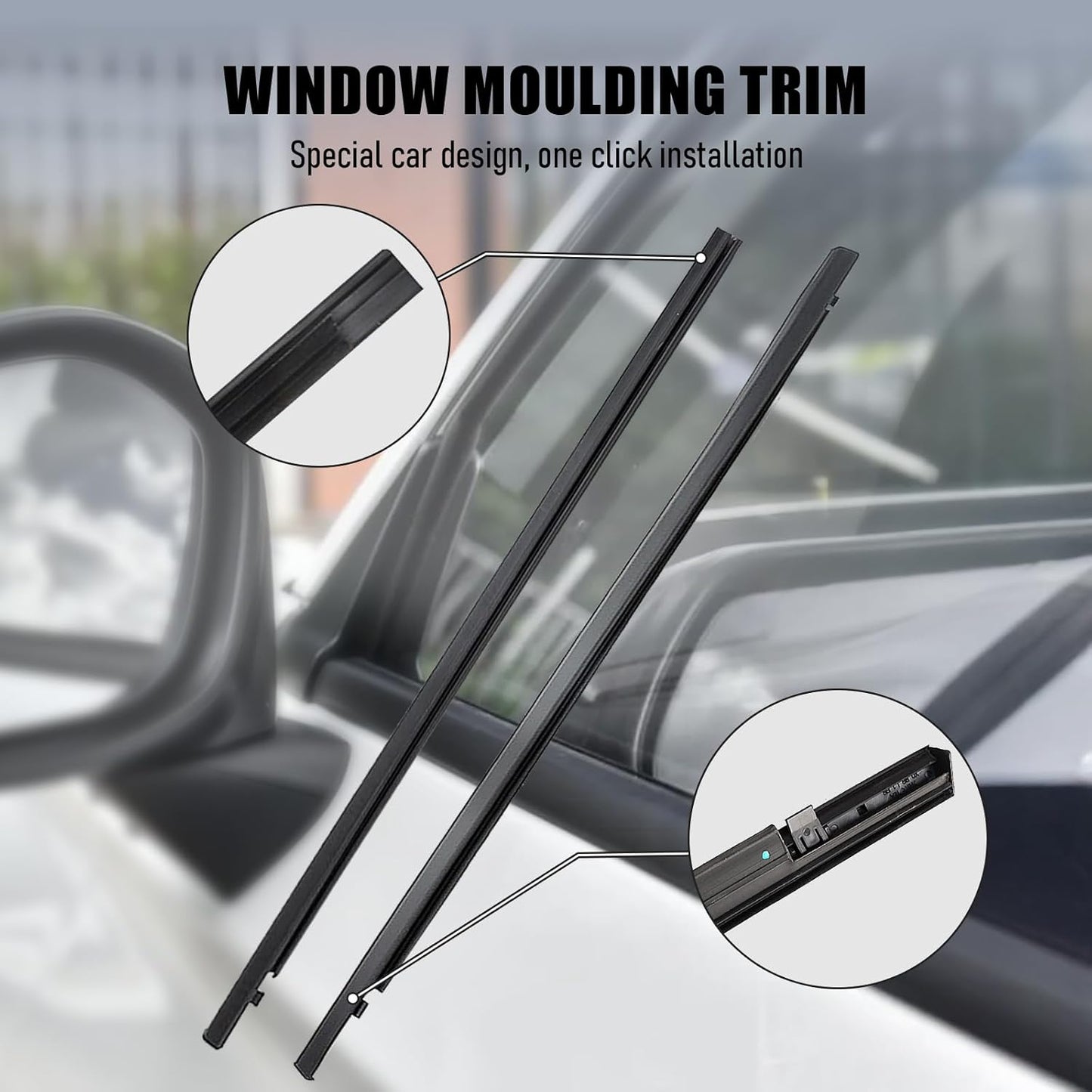 ItranMc Car Window Weather Stripping Molding Trim Belt,Compatible with Honda Civic 2016-2021 4-Door Sedan, Replace#72450-TEA-T01 72410-TEA-T01 72950-TEA-T01 72910-TEA-T01