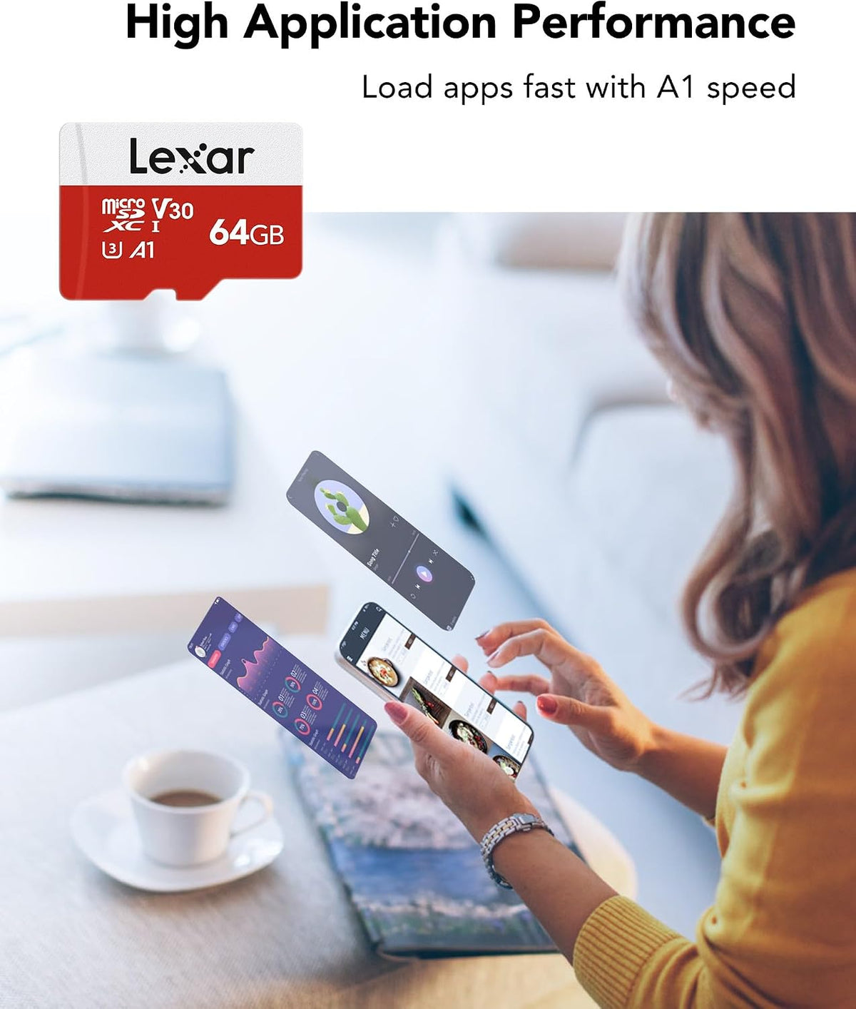 Lexar E-Series 64GB Micro SD Card microSDXC UHS-I Flash Memory Card